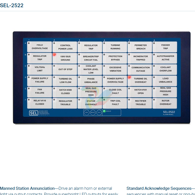 SEL SEL-2522  Alarm Panel